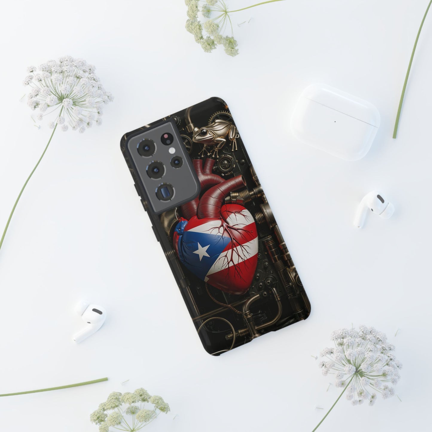 Artistic Phone Case CORAZON DE PUERTO RICO, Tough Cases for Music Lovers, Unique Accessories for Gifts, Heart and Puerto Rican Pride, Stylish Phone Covers
