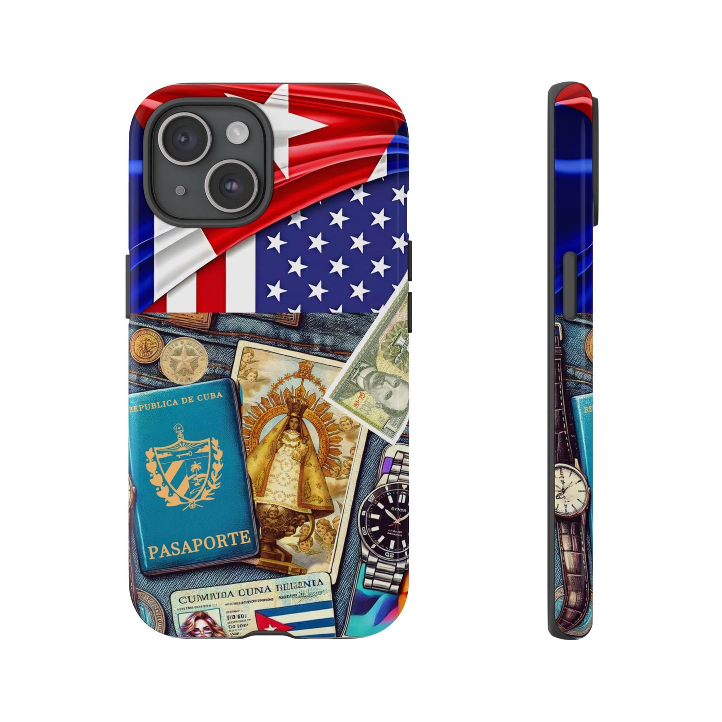 FUNDA PARA TELEFONO, IPHONE, SAMSUNG, MIKAELA, CUBA, CULTURA CUBANA, BANDERA DE CUBA